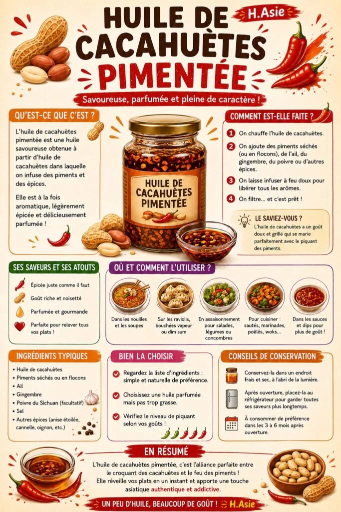 Fiche découverte H.ASIE : l'huile de cacahuètes pimentée